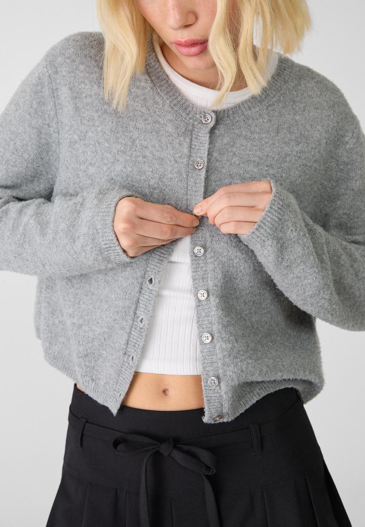 Soft-touch knit cardigan with buttons