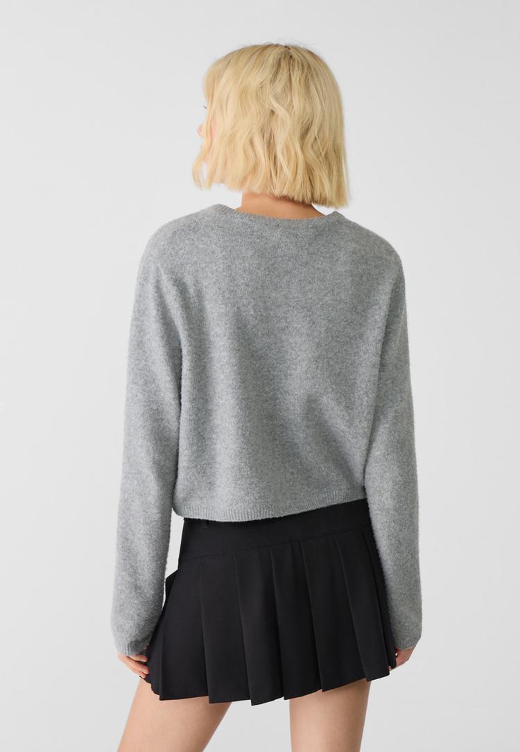 Soft-touch knit cardigan with buttons