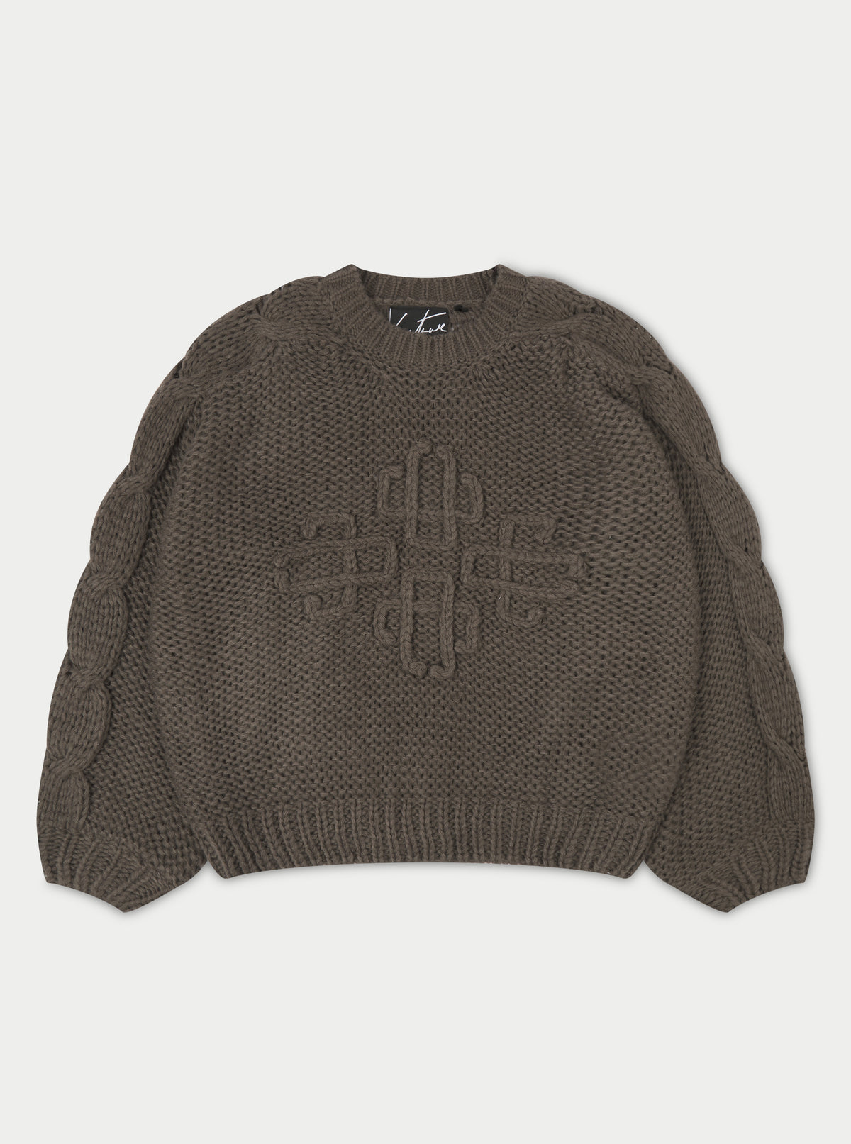 Suéter de malha oversized com emblema