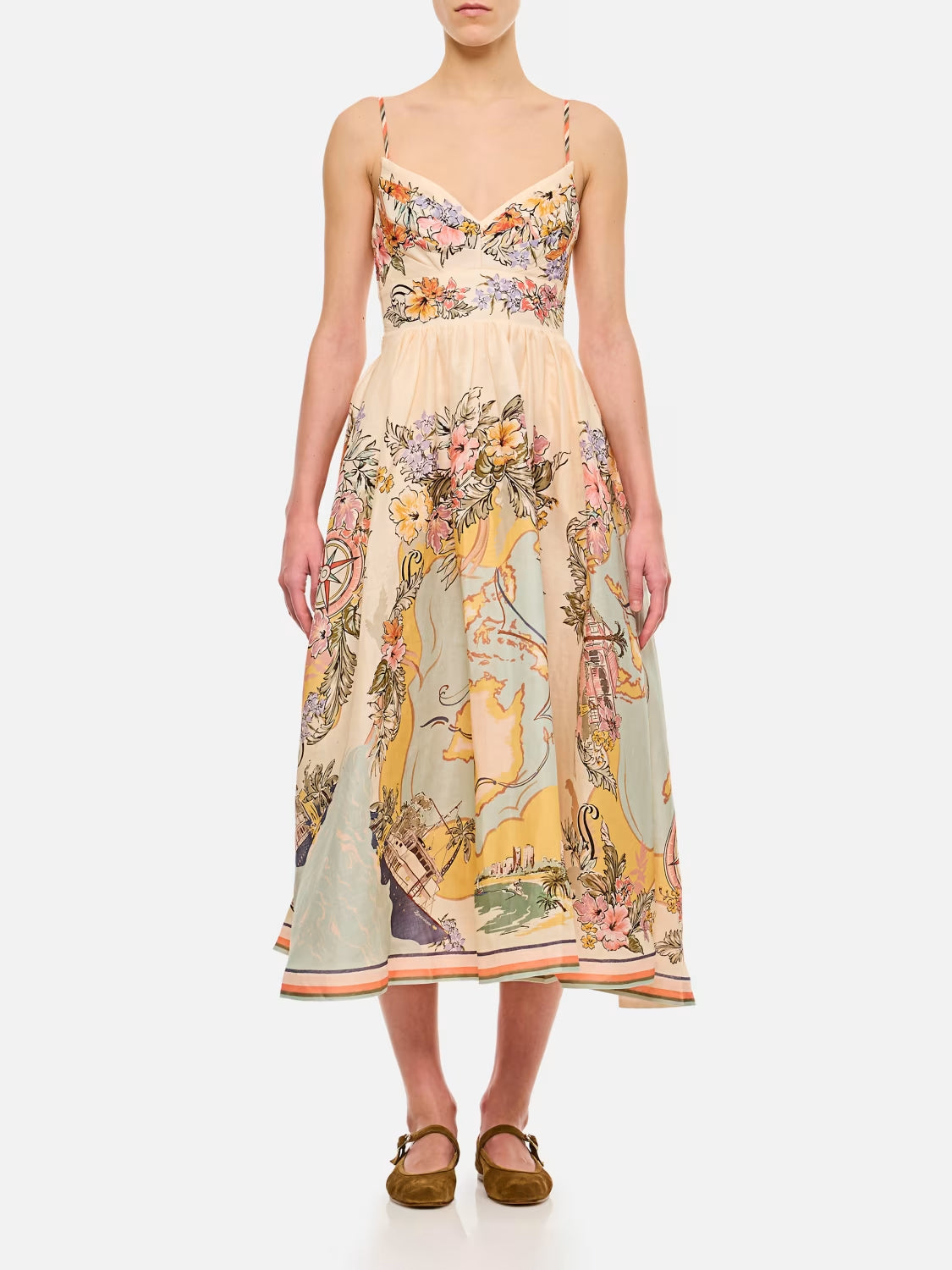 Bohemien Floral  Linen Dress