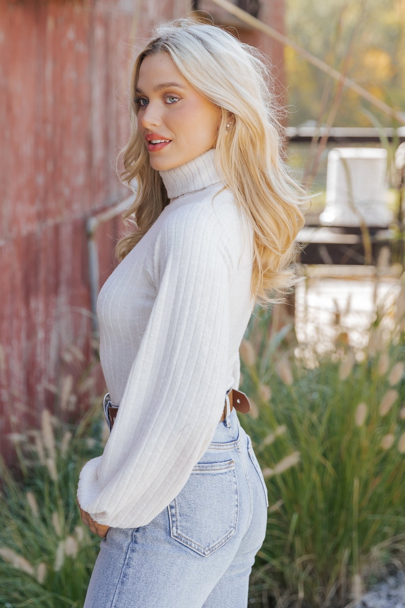 Cream Turtleneck Ribbed Bodysuit | Pre Order