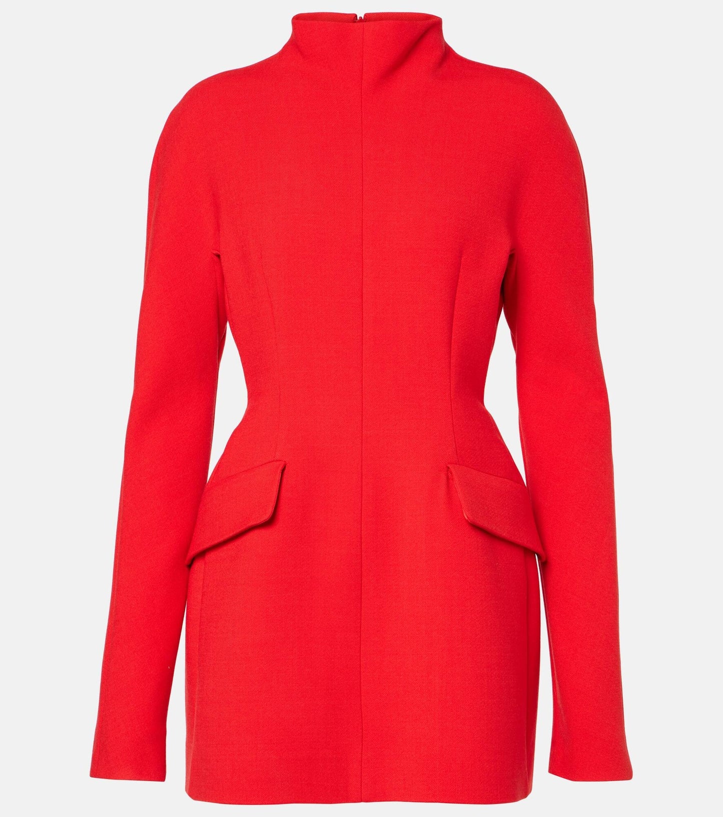 Chic red turtleneck dress