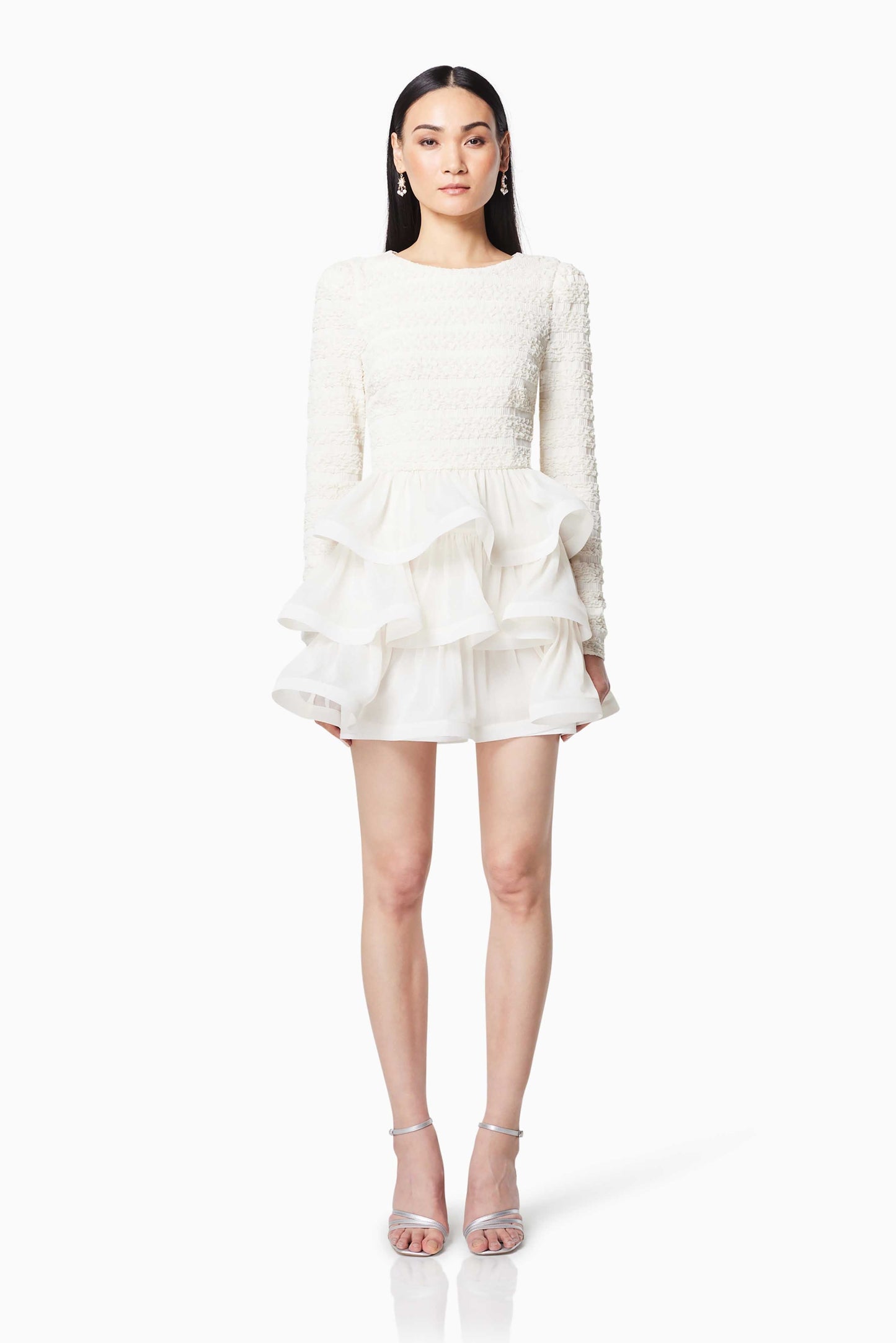 Sophisticate Ruffled Long Sleeved Mini Dress
