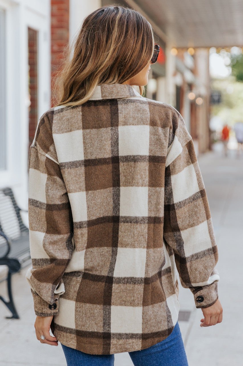 Karlie Brown Plaid Flannel Shacket