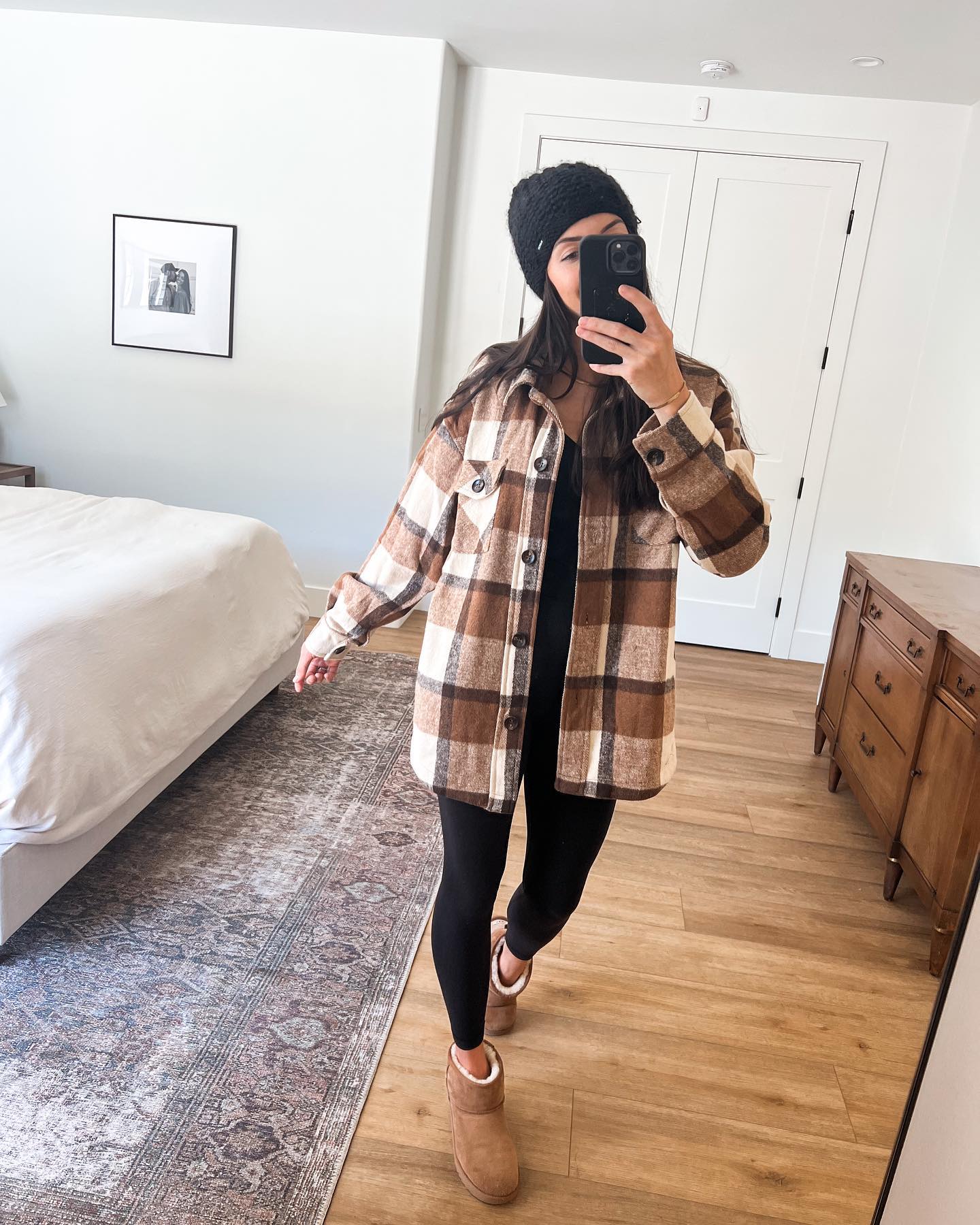 Karlie Brown Plaid Flannel Shacket