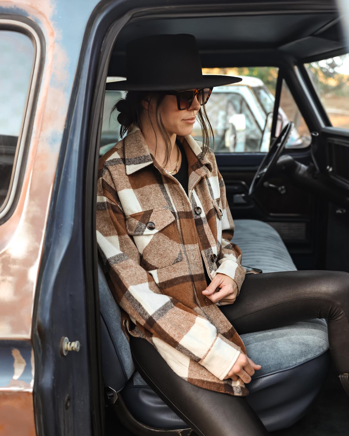 Karlie Brown Plaid Flannel Shacket