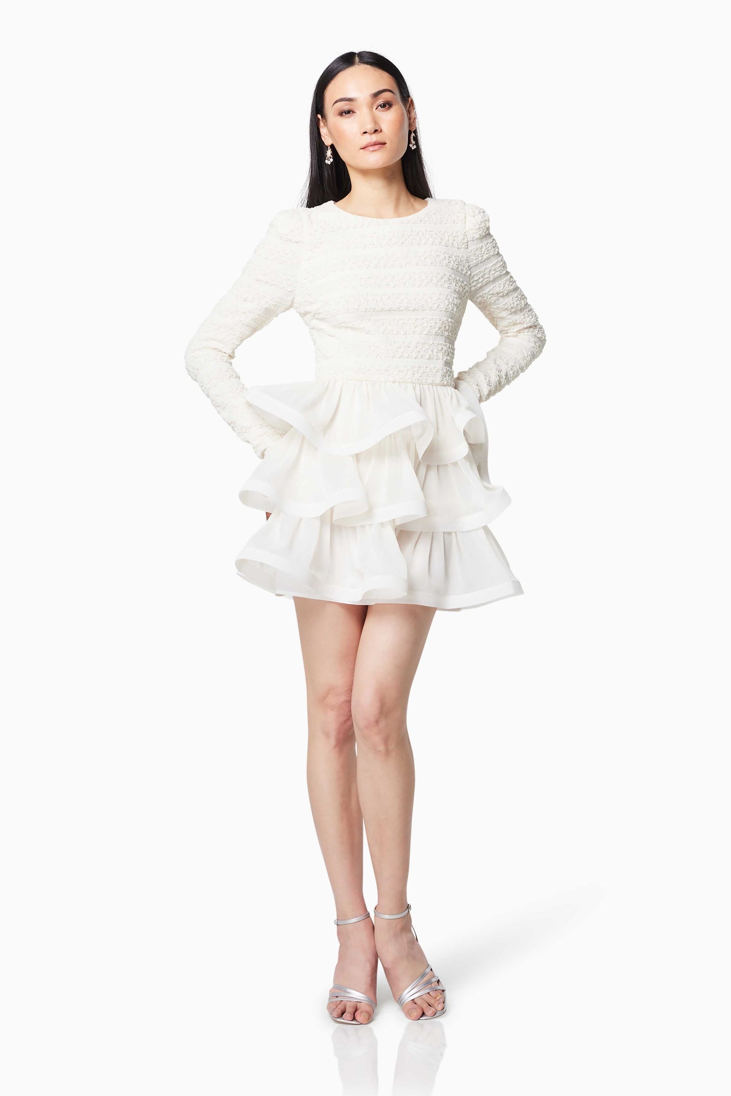 Sophisticate Ruffled Long Sleeved Mini Dress