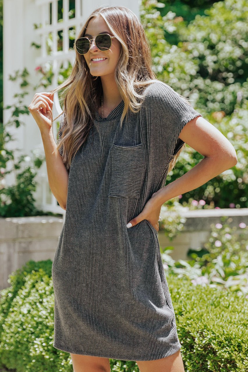 Remy Ribbed Pocket Tee Mini Dress - FINAL SALE