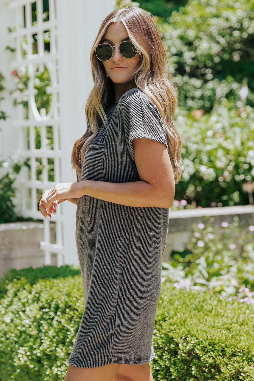 Remy Ribbed Pocket Tee Mini Dress - FINAL SALE