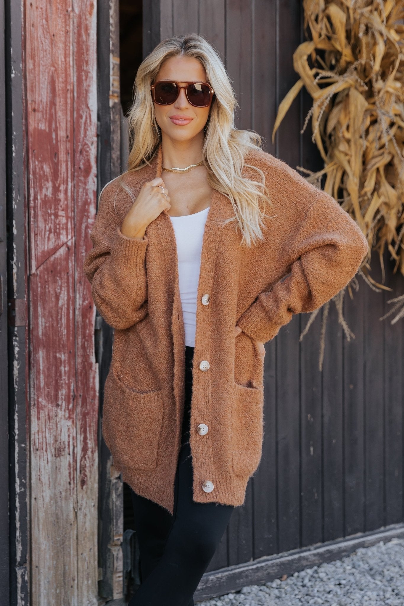 Sienna Fuzzy Button Down Cardigan | Pre Order