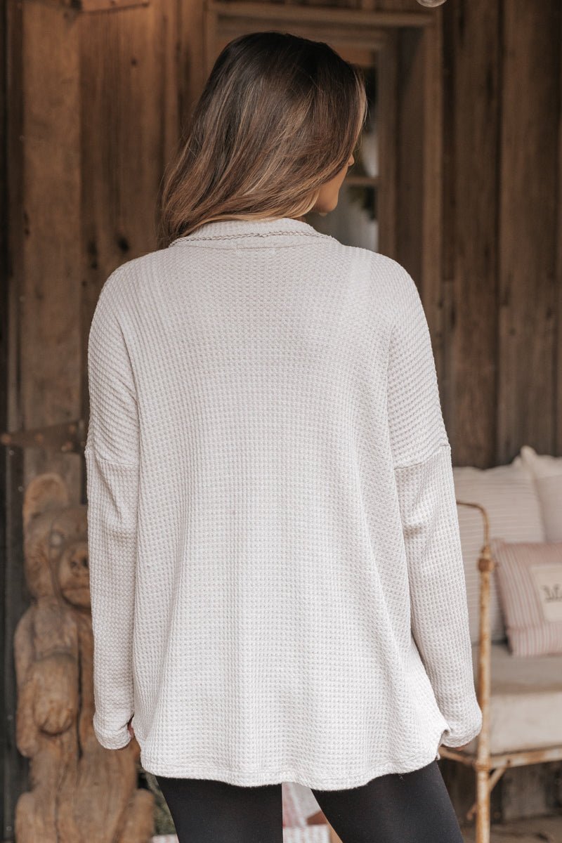 Taupe Waffle Knit Shacket
