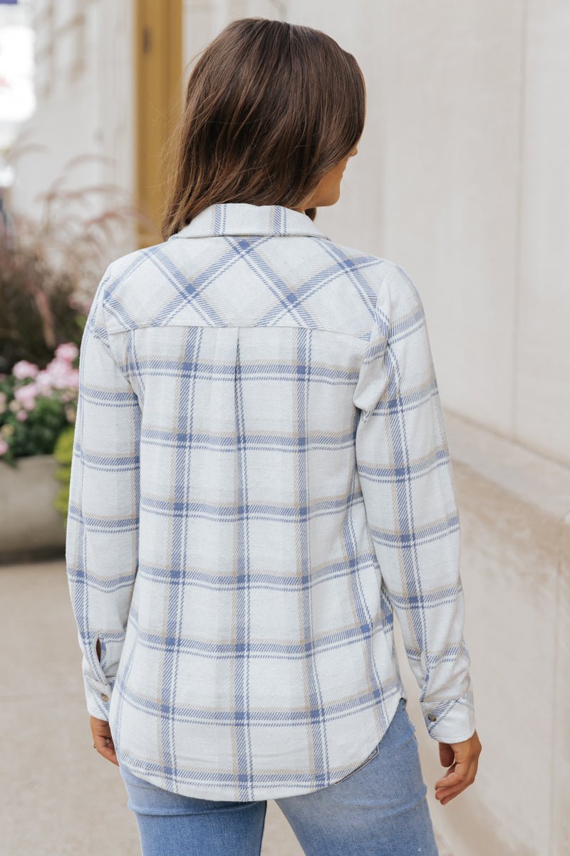 Thread and Supply Navy Plaid Shacket