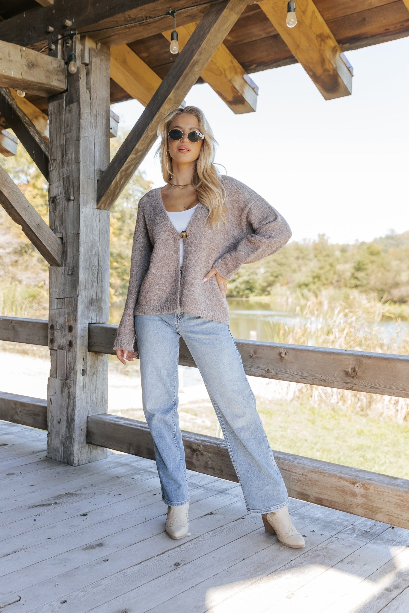 Ultra Brushed Sweater Cardigan - Light Mauve
