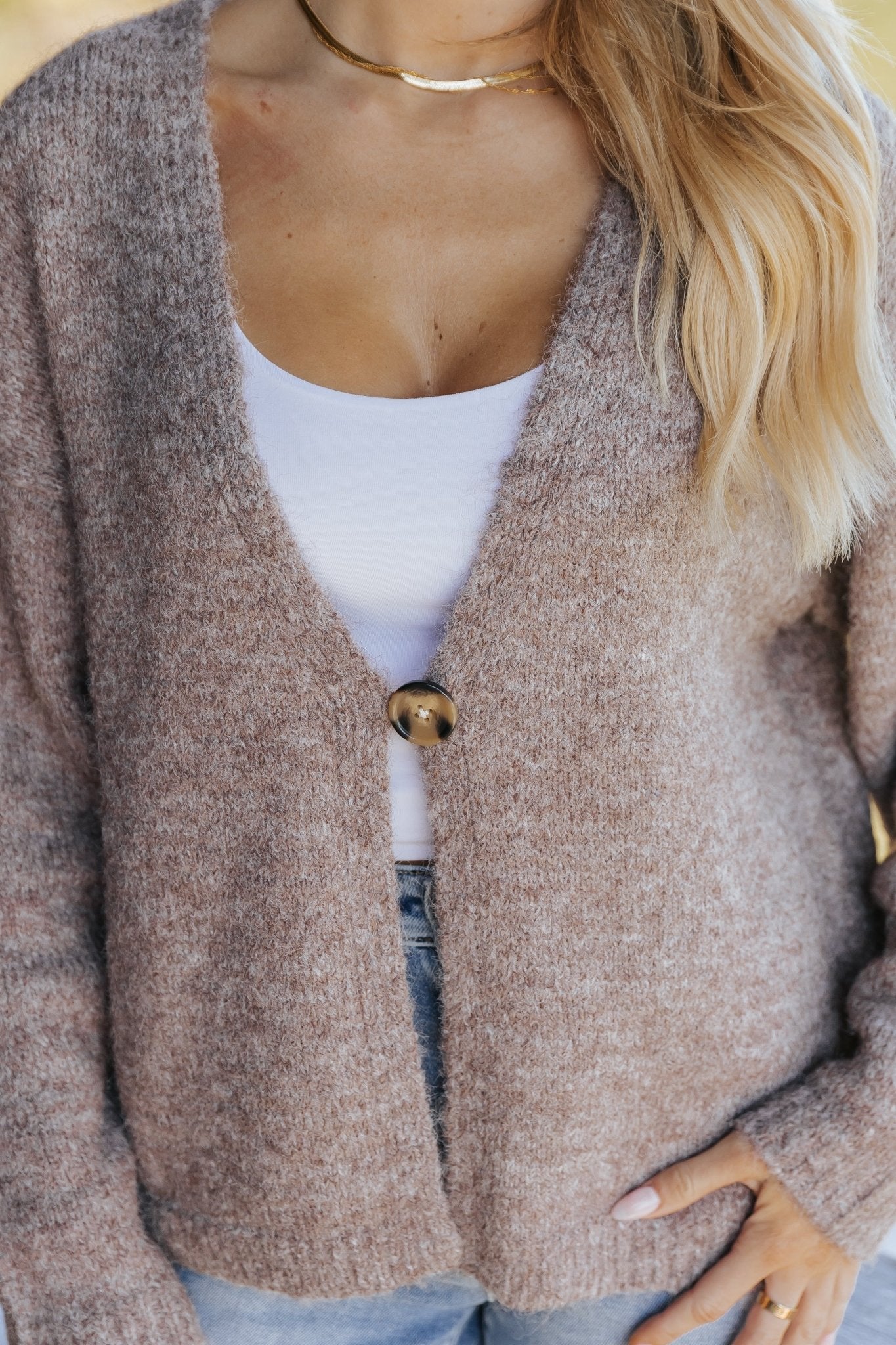 Ultra Brushed Sweater Cardigan - Light Mauve